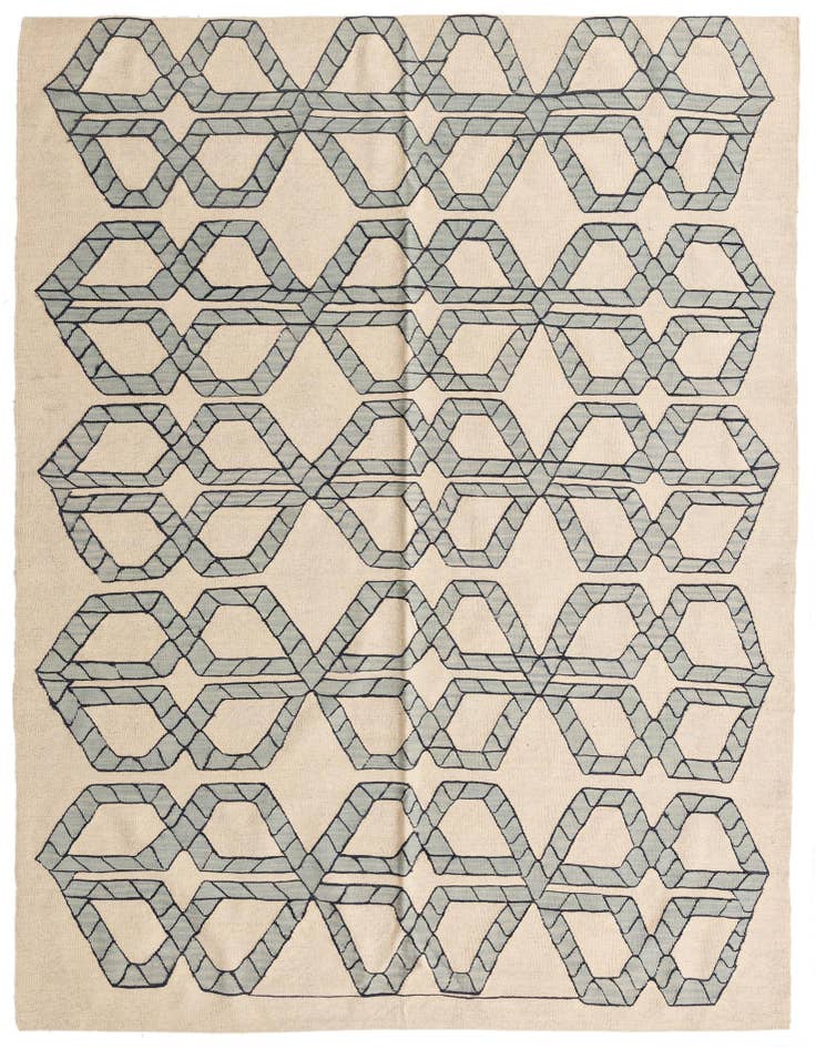Detail image of 6' 10 x 9' 3 Hand Woven Kilim Modern Wool Rug