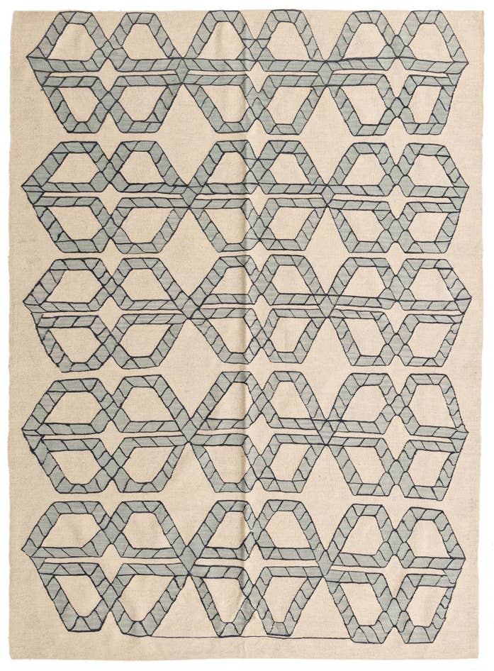 Detail image of 6' 10 x 9' 3 Hand Woven Kilim Modern Wool Rug