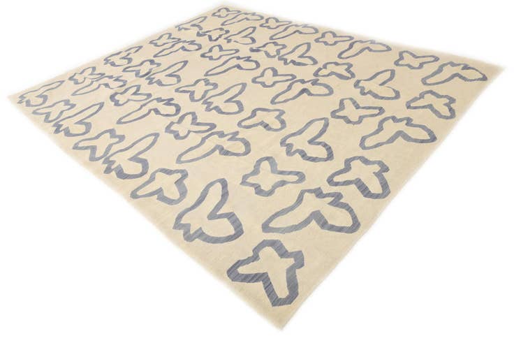 Detail image of 8' x 9' 6 Hand Woven Kilim Modern Wool Rug