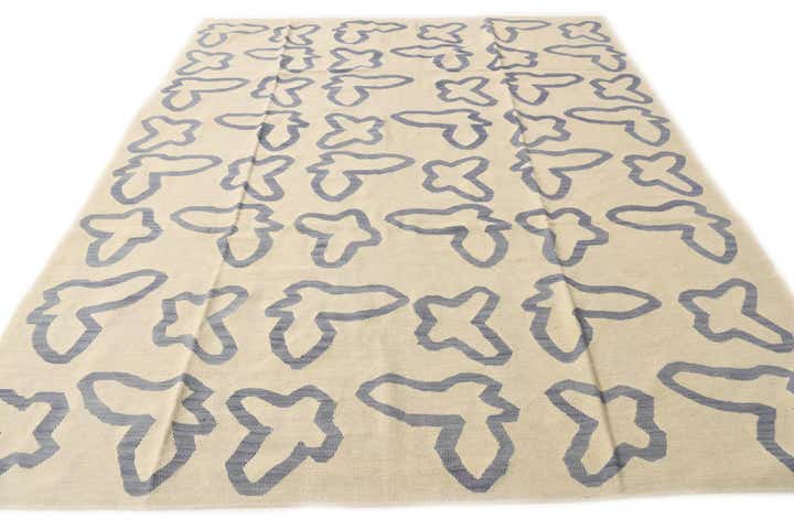 8' x 9' 6 Hand Woven Kilim Modern Wool Rug