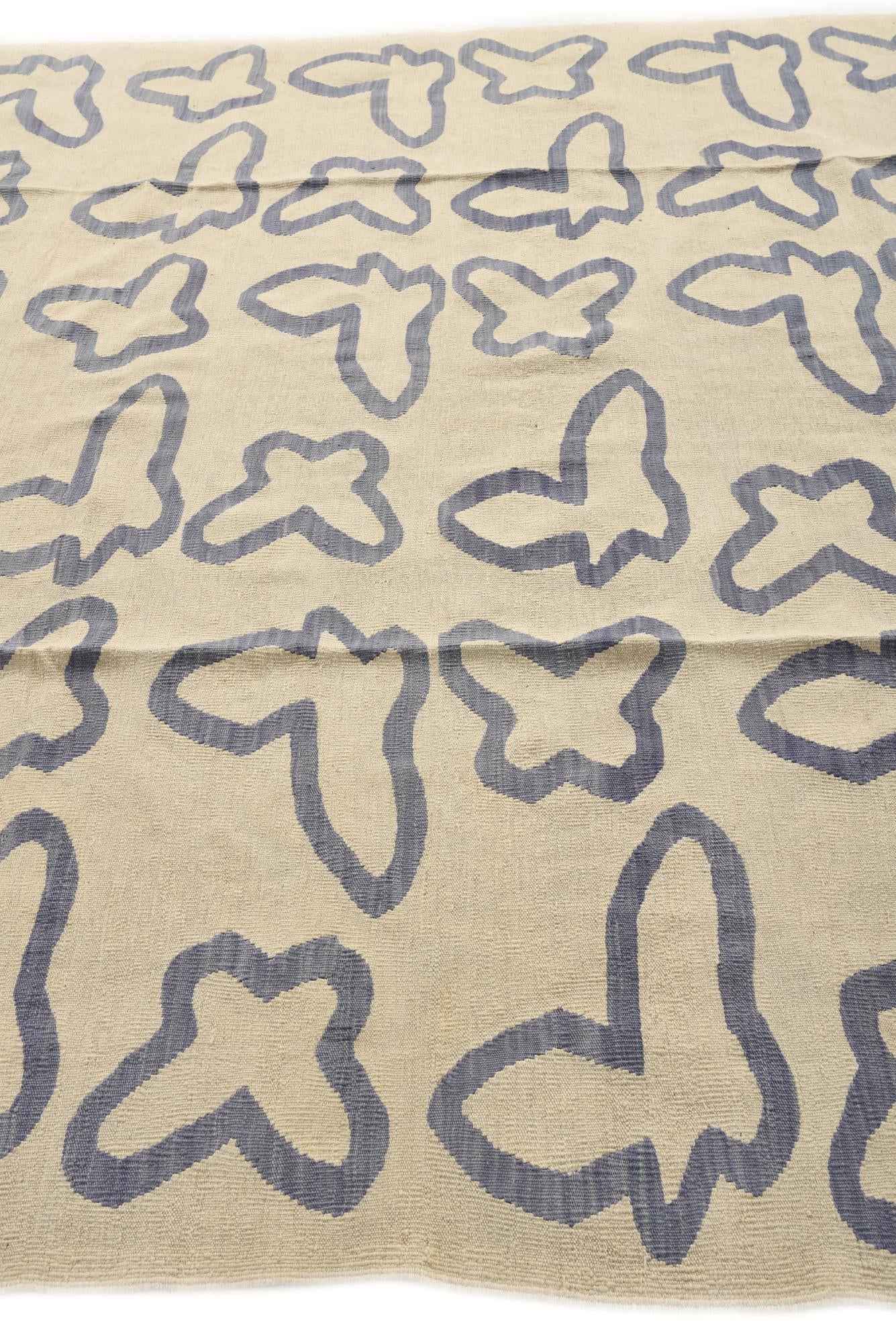 8' x 9' 6 Hand Woven Kilim Modern Wool Rug