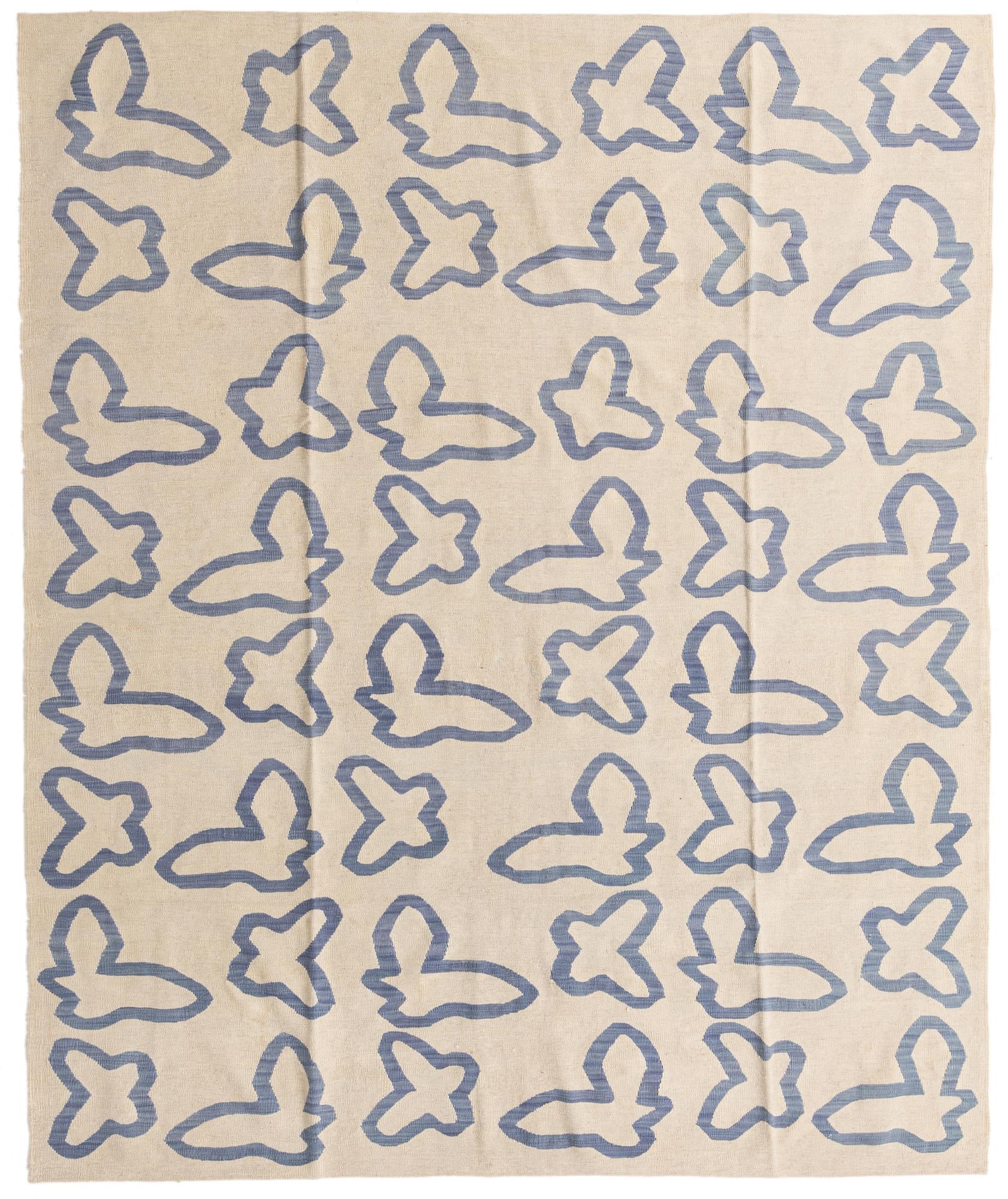 8' x 9' 6 Hand Woven Kilim Modern Wool Rug
