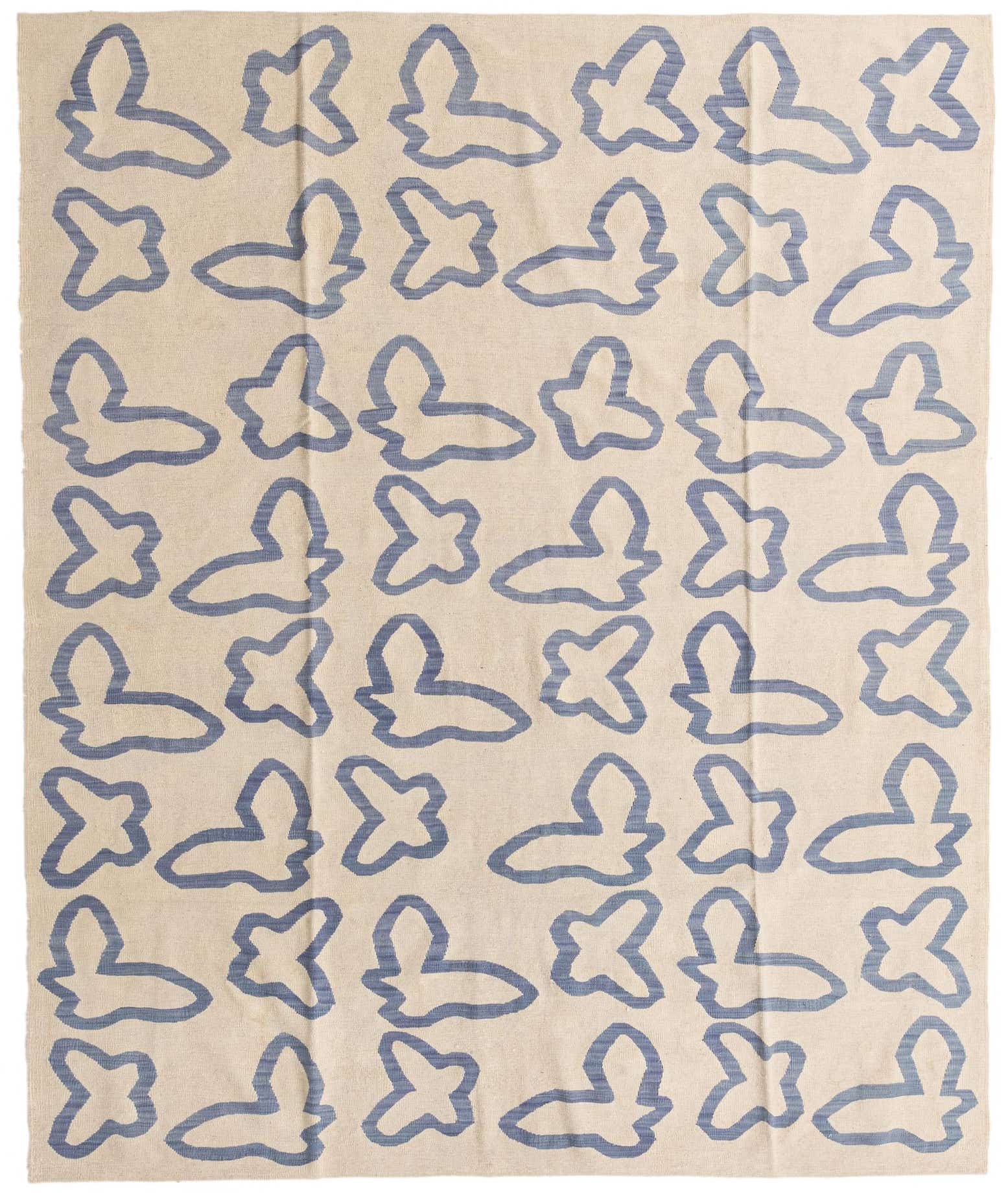 8' x 9' 6 Hand Woven Kilim Modern Wool Rug