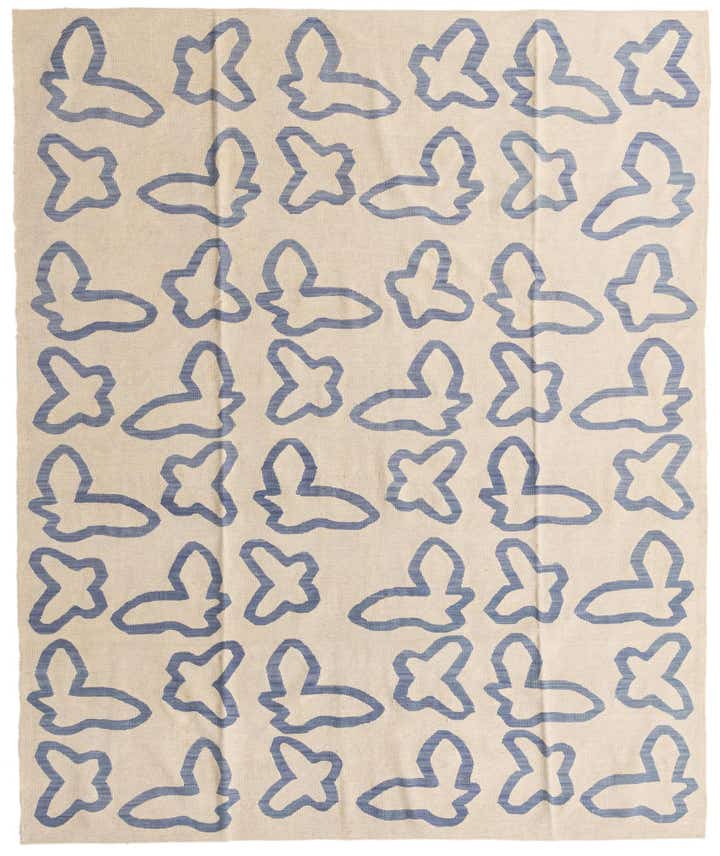 8' x 9' 6 Hand Woven Kilim Modern Wool Rug
