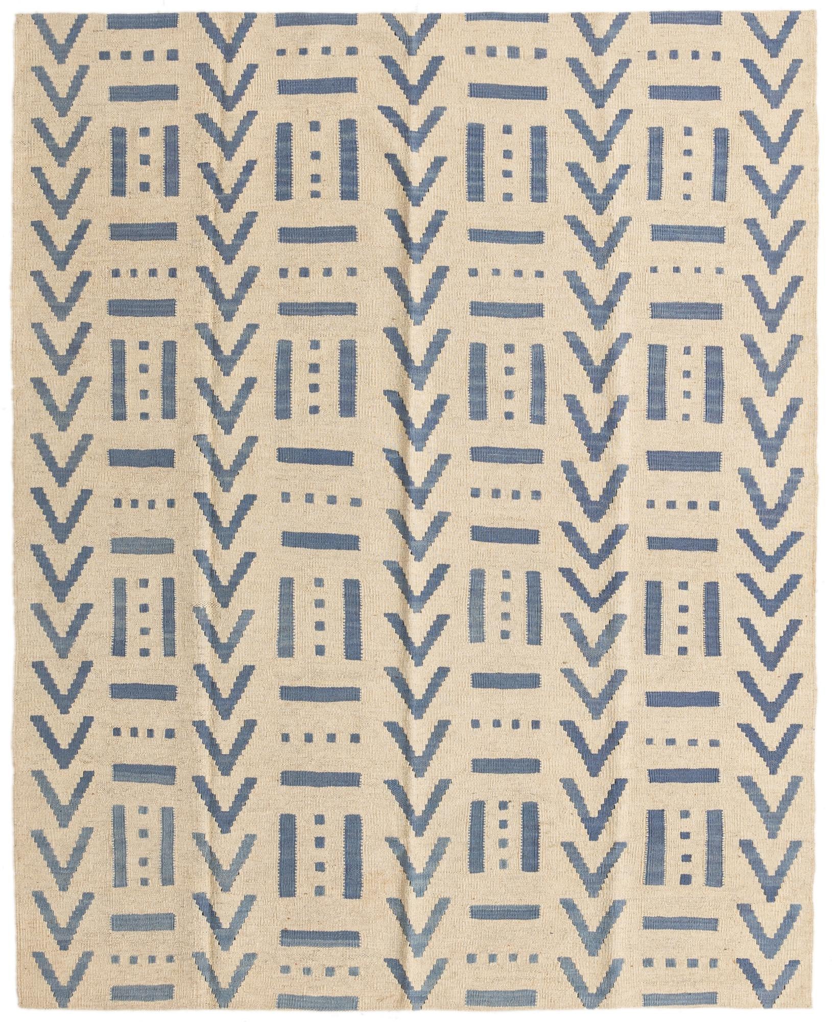 5' 2 x 6' 5 Hand Woven Kilim Modern Wool Rug