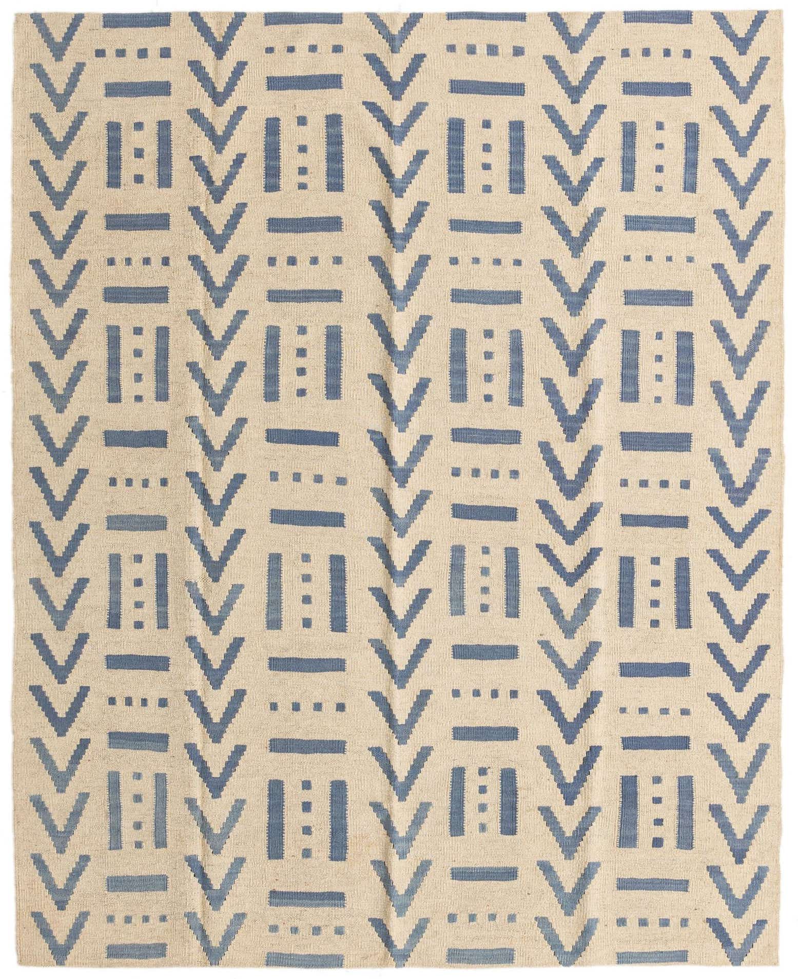 5' 2 x 6' 5 Hand Woven Kilim Modern Wool Rug