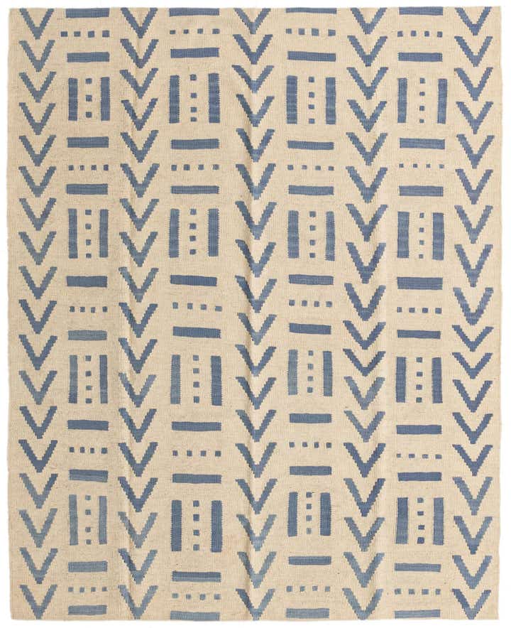 5' 2 x 6' 5 Hand Woven Kilim Modern Wool Rug