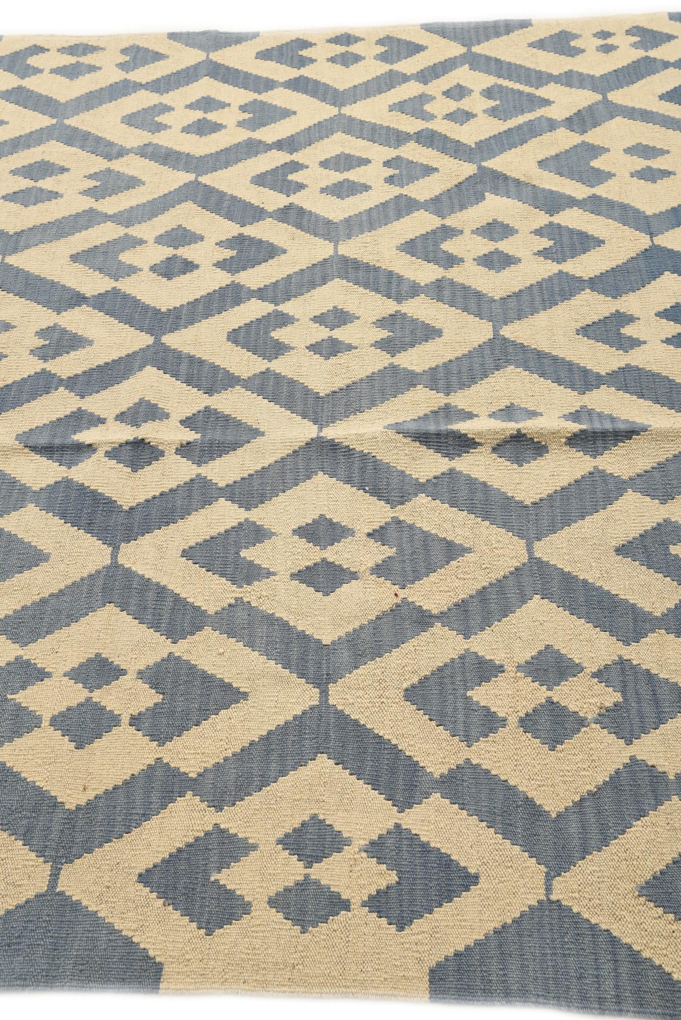 6' 2 x 8' 2 Hand Woven Kilim Modern Wool Rug