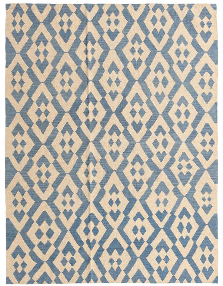 Detail image of 6' 2 x 8' 2 Hand Woven Kilim Modern Wool Rug