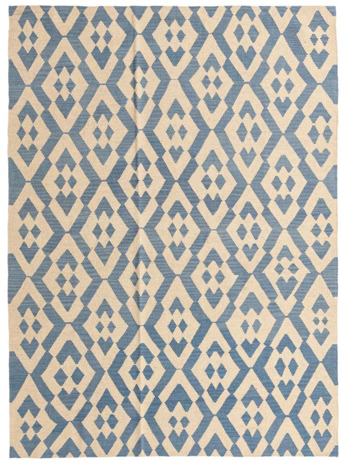 Detail image of 6' 2 x 8' 2 Hand Woven Kilim Modern Wool Rug