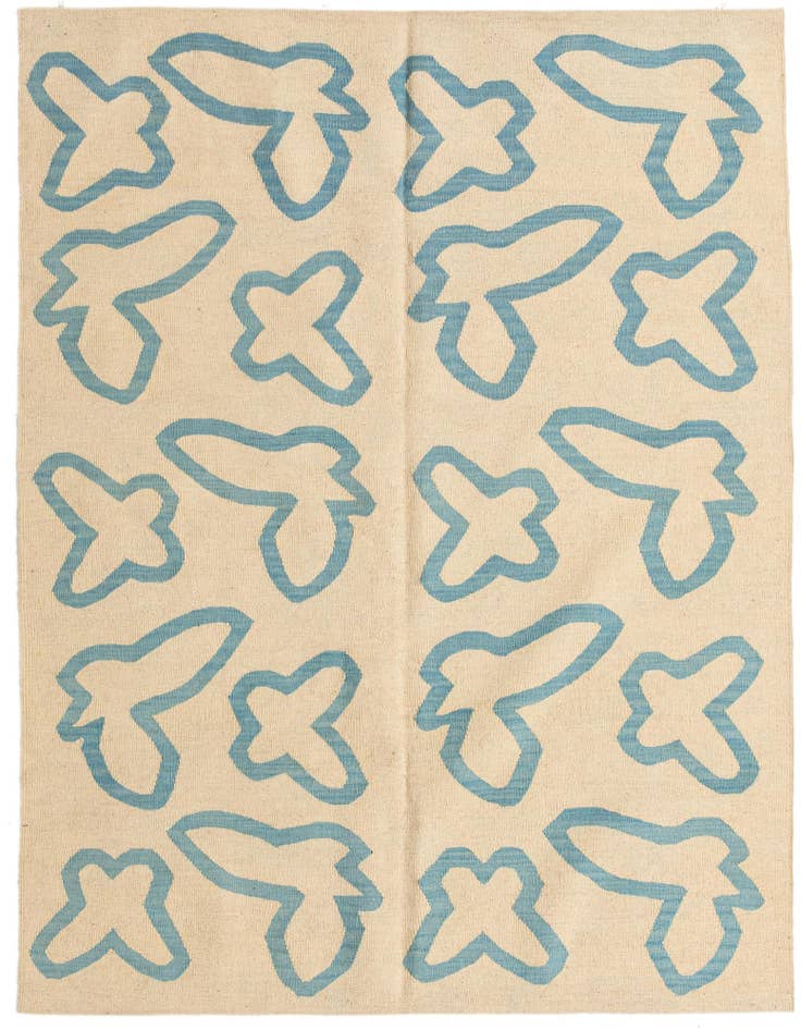 Detail image of 5' 1 x 6' 6 Hand Woven Kilim Modern Wool Rug