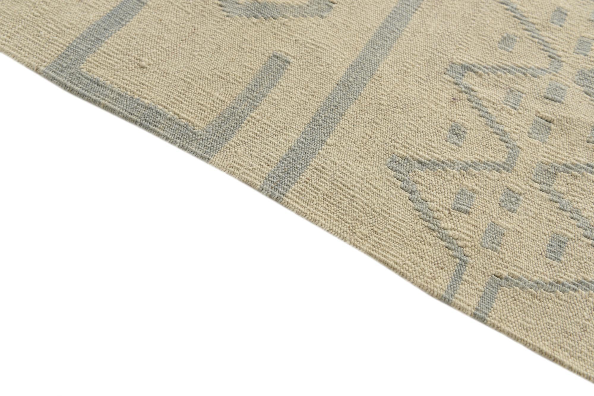 5' 1 x 6' 5 Hand Woven Kilim Modern Wool Rug