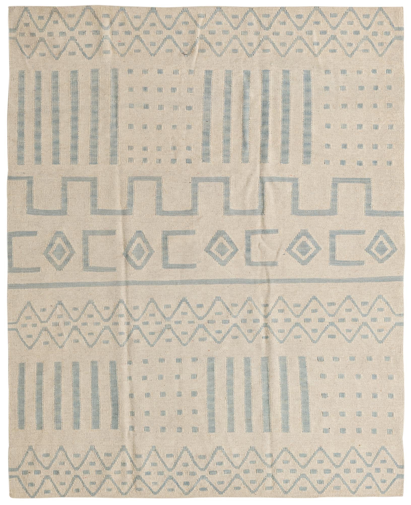 5' 1 x 6' 5 Hand Woven Kilim Modern Wool Rug