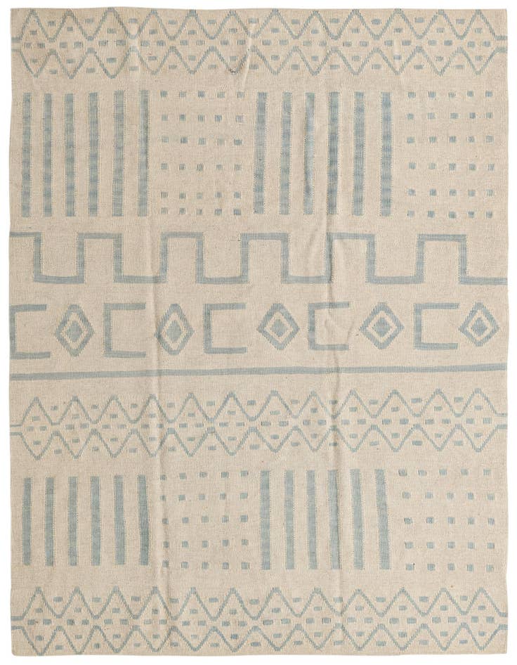 Detail image of 5' 1 x 6' 5 Hand Woven Kilim Modern Wool Rug