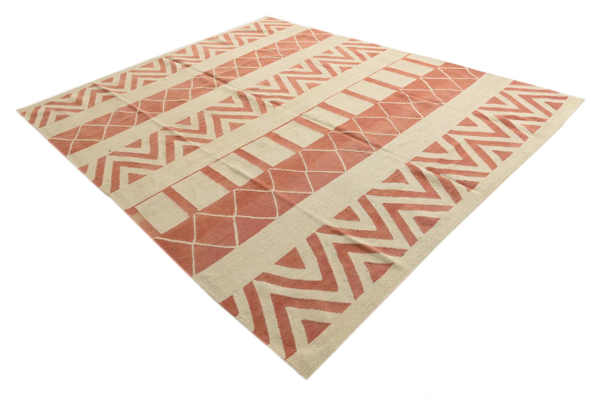 8' 3 x 10' Hand Woven Kilim Modern Wool Rug