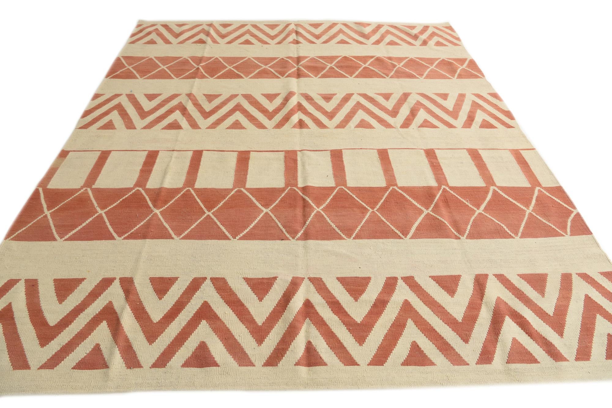 8' 3 x 10' Hand Woven Kilim Modern Wool Rug