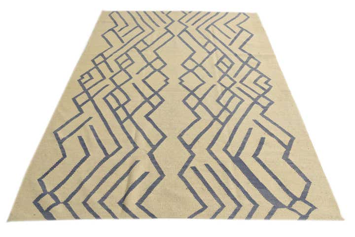 6' x 8' 2 Hand Woven Kilim Modern Wool Rug