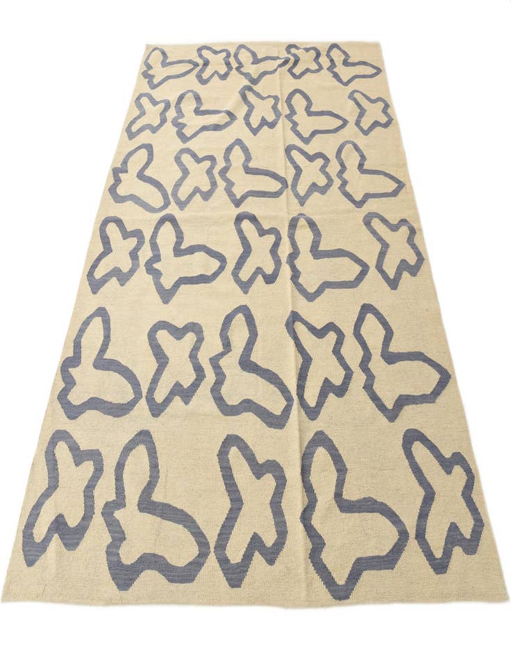 Detail image of 6' 2 x 7' 9  Hand Woven Kilim Modern Wool Rug