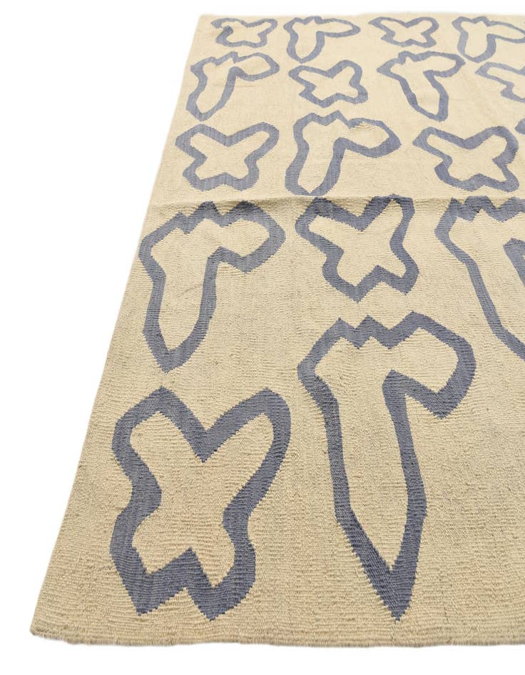 Detail image of 6' 2 x 7' 9  Hand Woven Kilim Modern Wool Rug