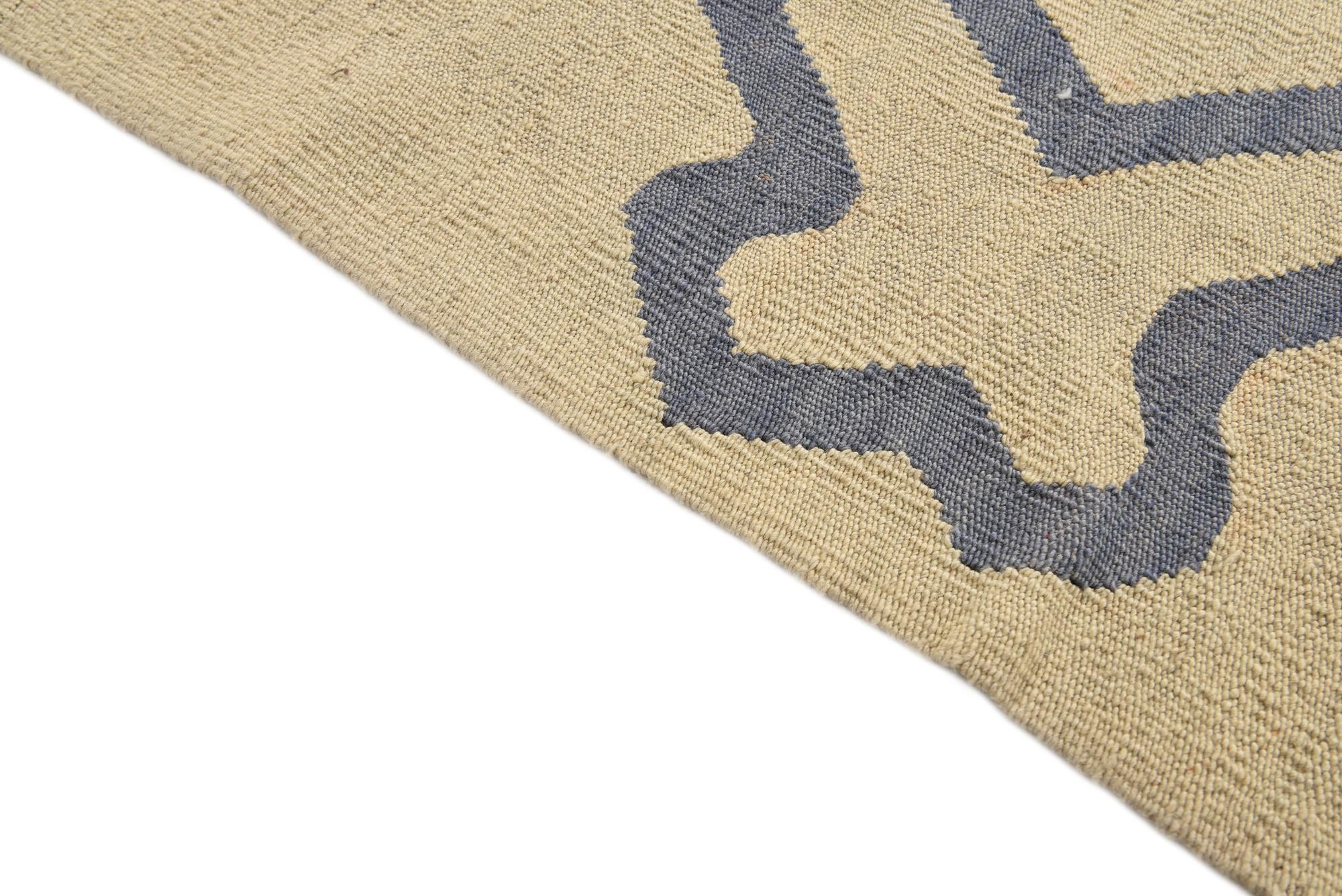 6' 2 x 7' 9 Hand Woven Kilim Modern Wool Rug