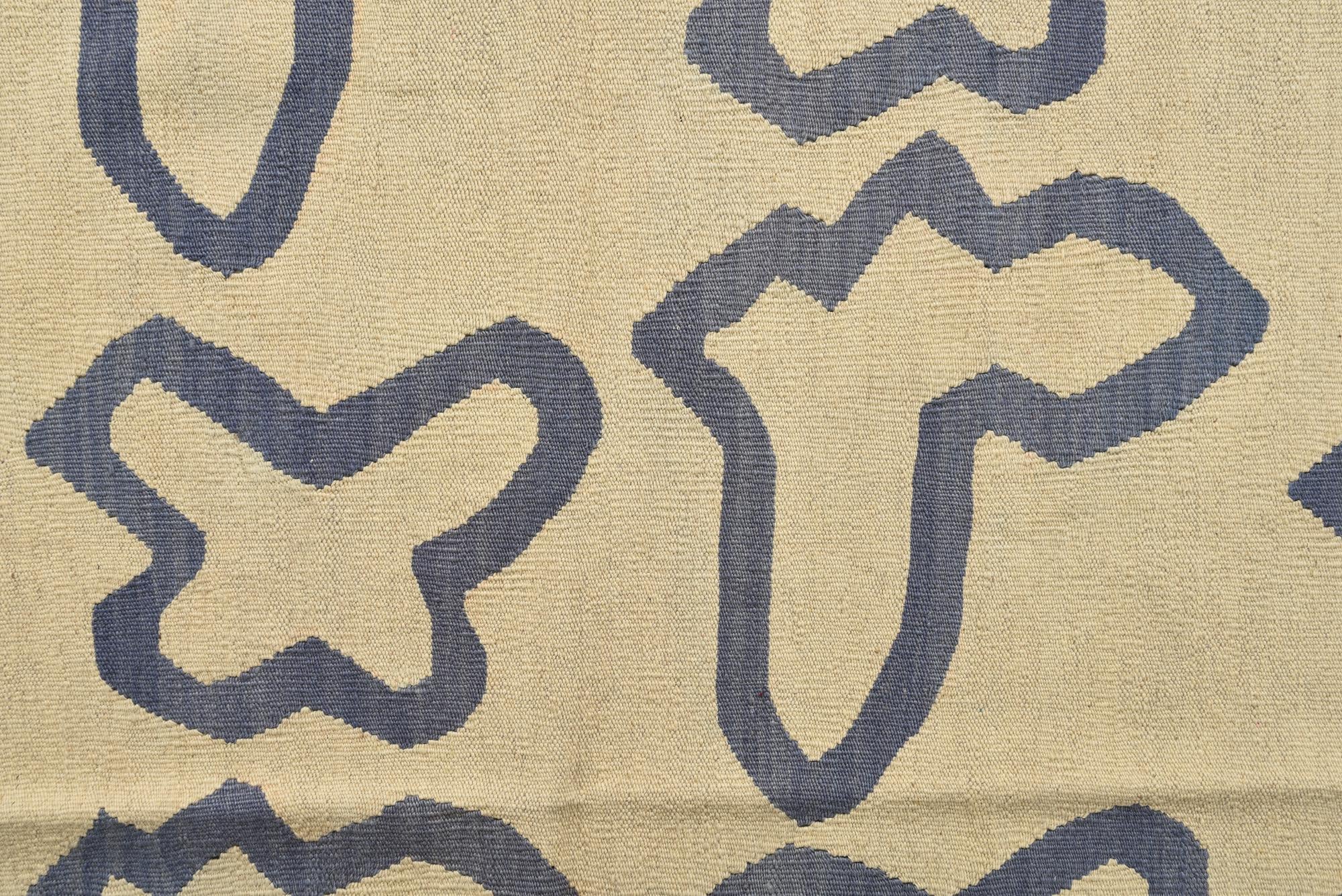 6' 2 x 7' 9 Hand Woven Kilim Modern Wool Rug