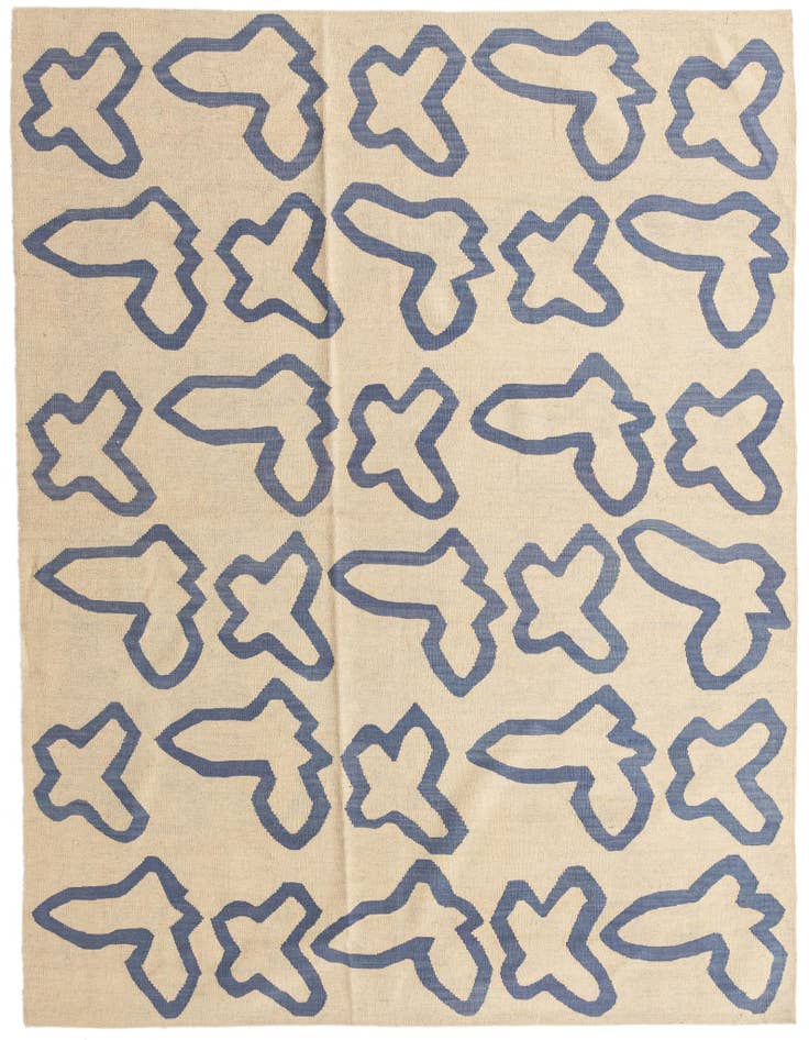 Detail image of 6' 2 x 7' 9 Hand Woven Kilim Modern Wool Rug
