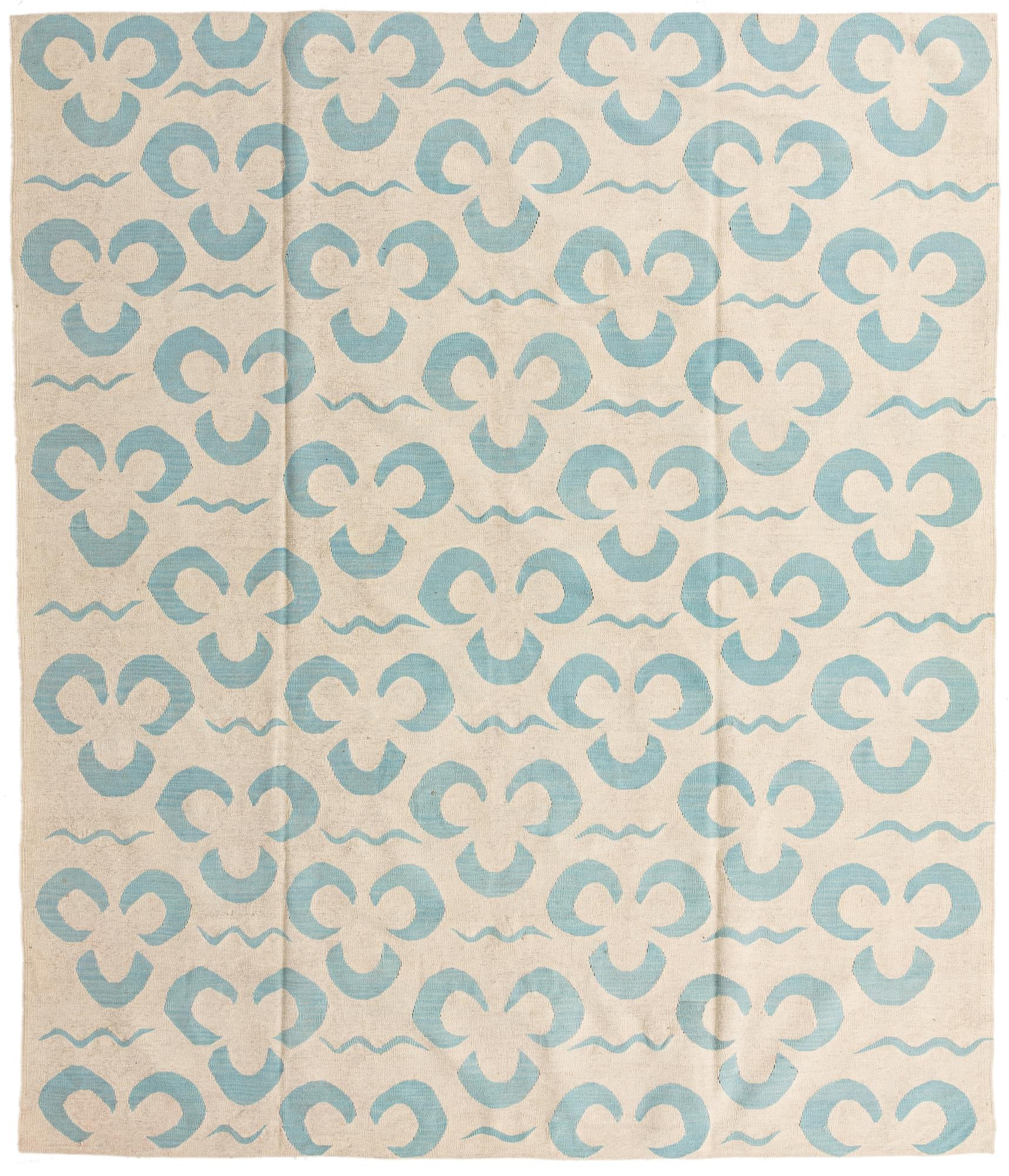 8' 4 x 9' 4 Hand Woven Kilim Modern Wool Rug