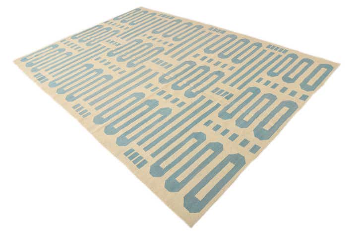 6' 7 x 9' 6 Hand Woven Kilim Modern Wool Rug