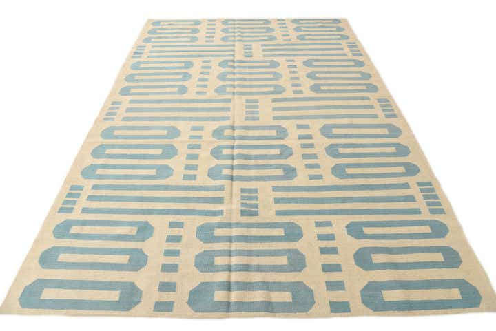 6' 7 x 9' 6 Hand Woven Kilim Modern Wool Rug