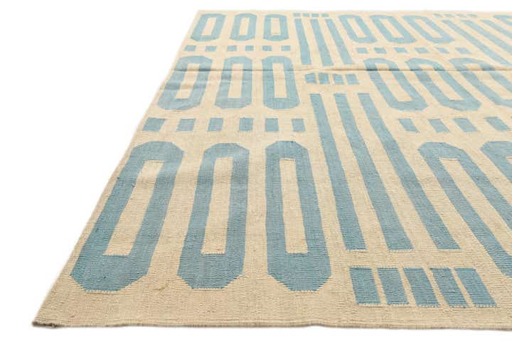 6' 7 x 9' 6 Hand Woven Kilim Modern Wool Rug