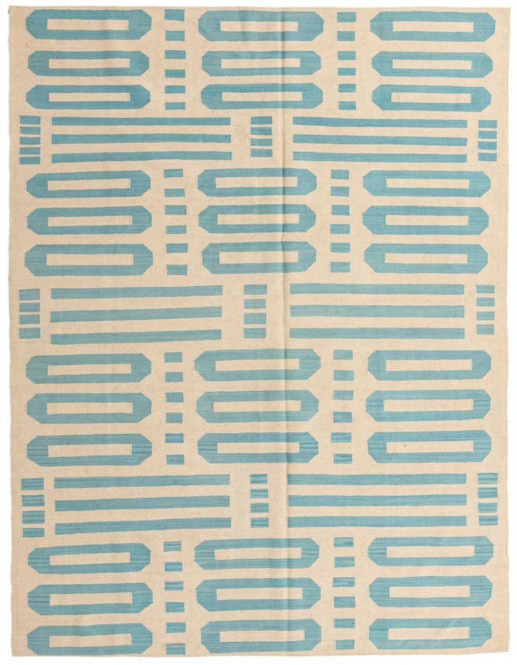 Detail image of 6' 7 x 9' 6 Hand Woven Kilim Modern Wool Rug