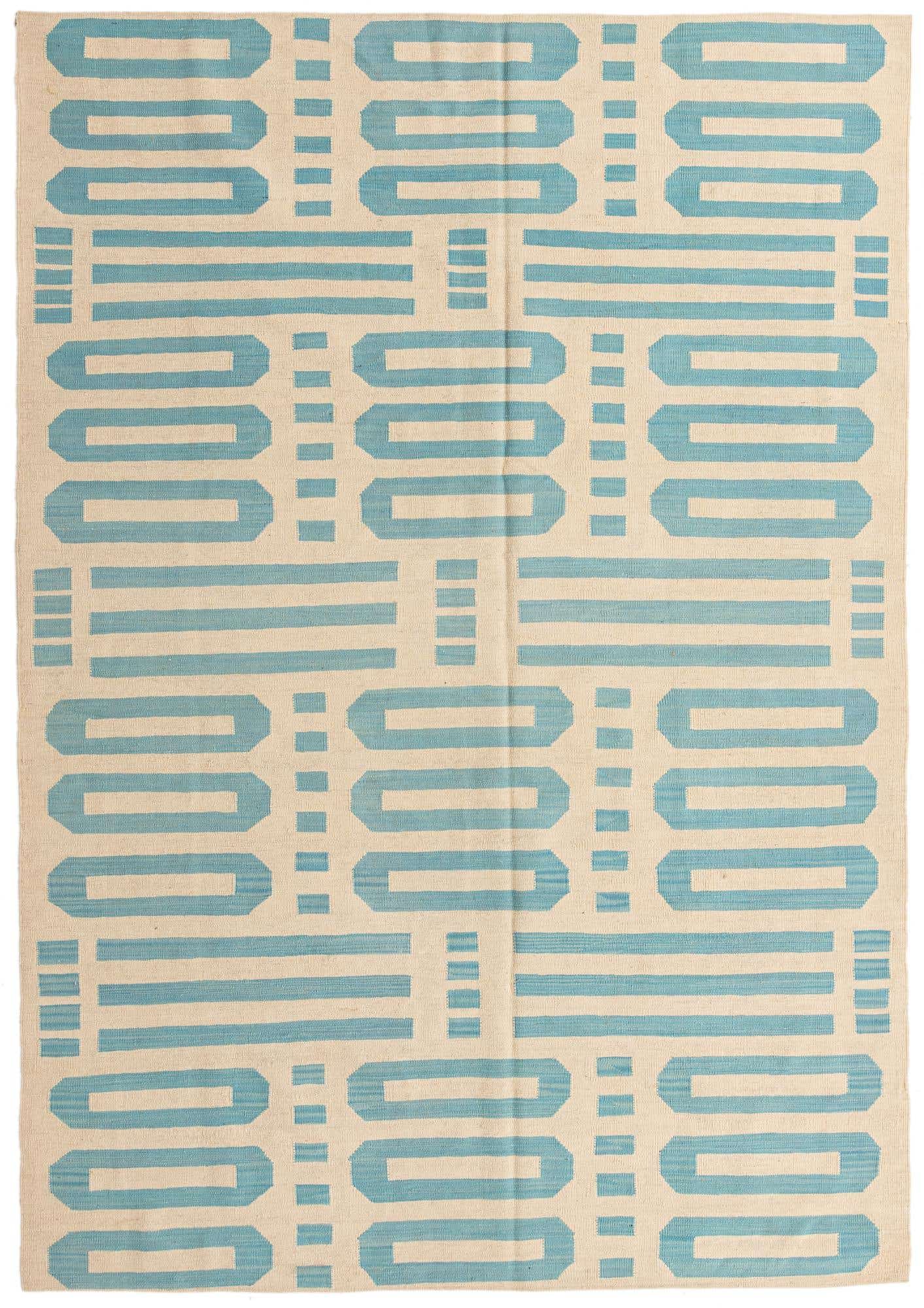 6' 7 x 9' 6 Hand Woven Kilim Modern Wool Rug