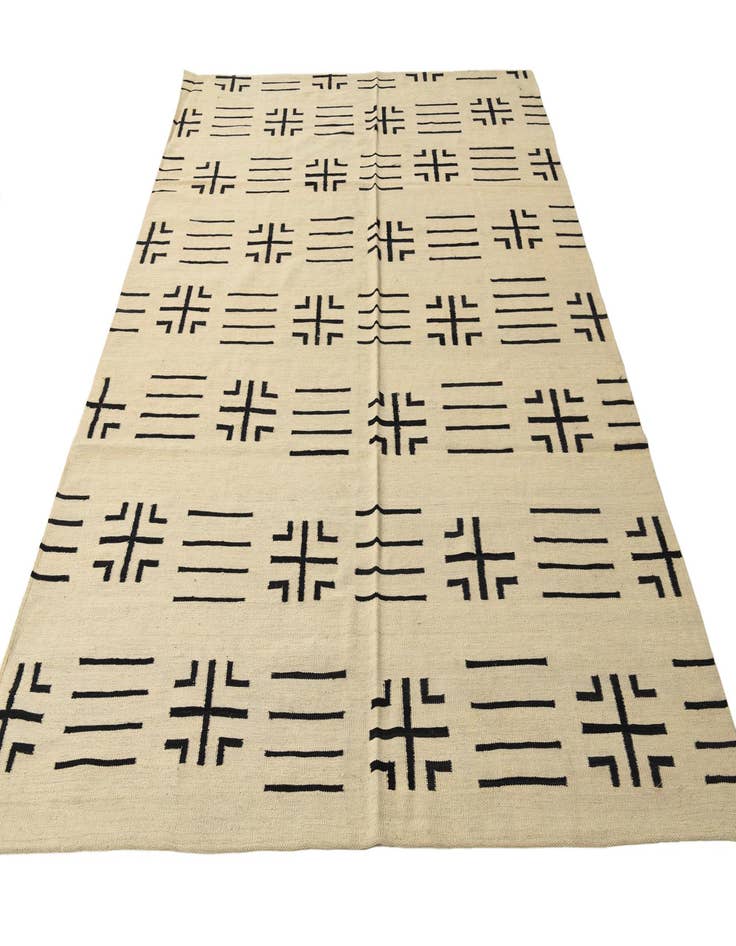 Detail image of 6' 11 x 9' 3  Hand Woven Kilim Modern Wool Rug