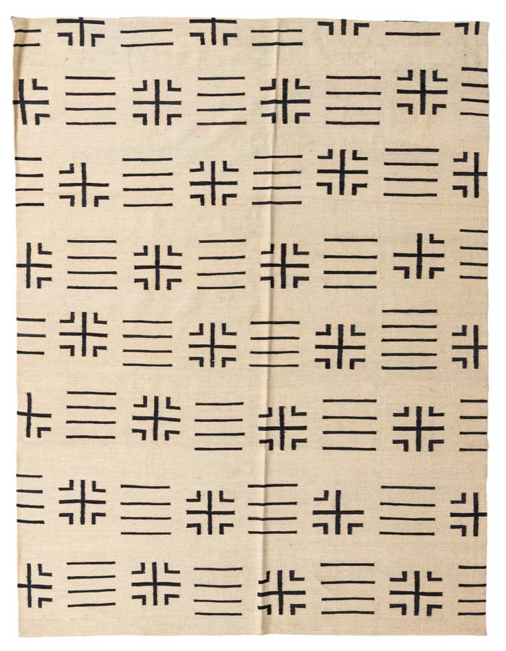 Detail image of 6' 11 x 9' 3 Hand Woven Kilim Modern Wool Rug