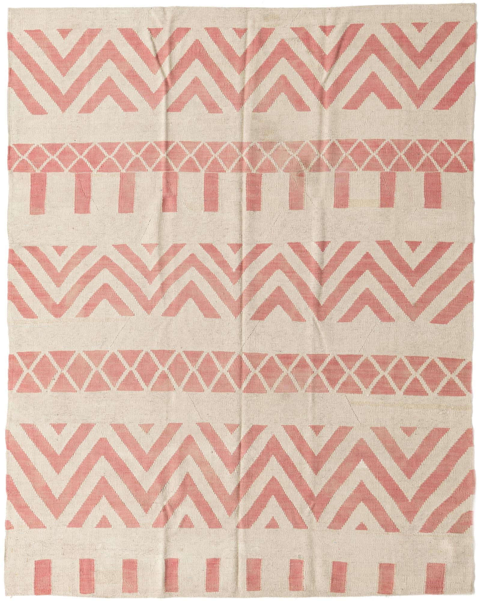 5' 9 x 7' 6 Hand Woven Kilim Modern Wool Rug