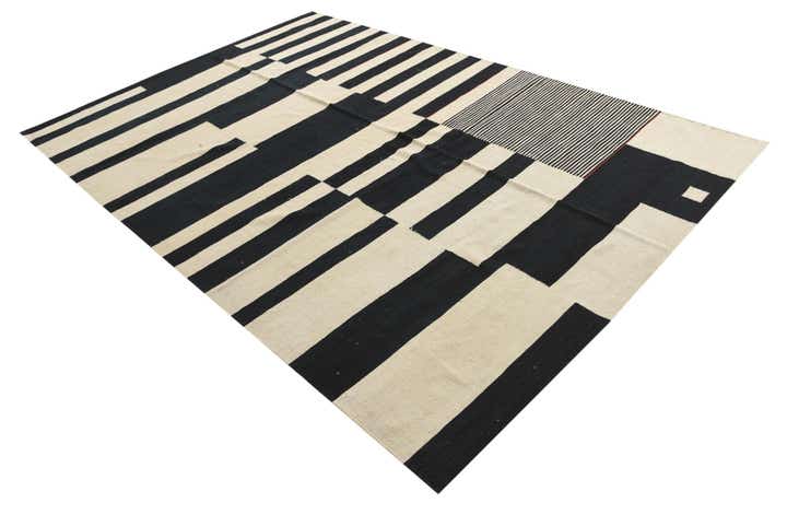 6' 6 x 9' 6 Hand Woven Kilim Modern Wool Rug