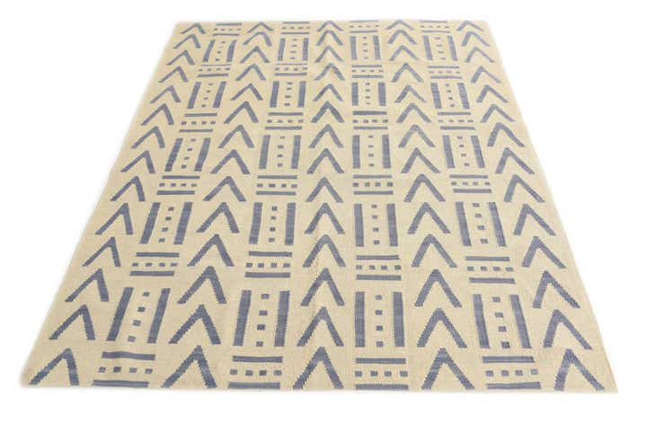 5' 3 x 6' 5 Hand Woven Kilim Modern Wool Rug