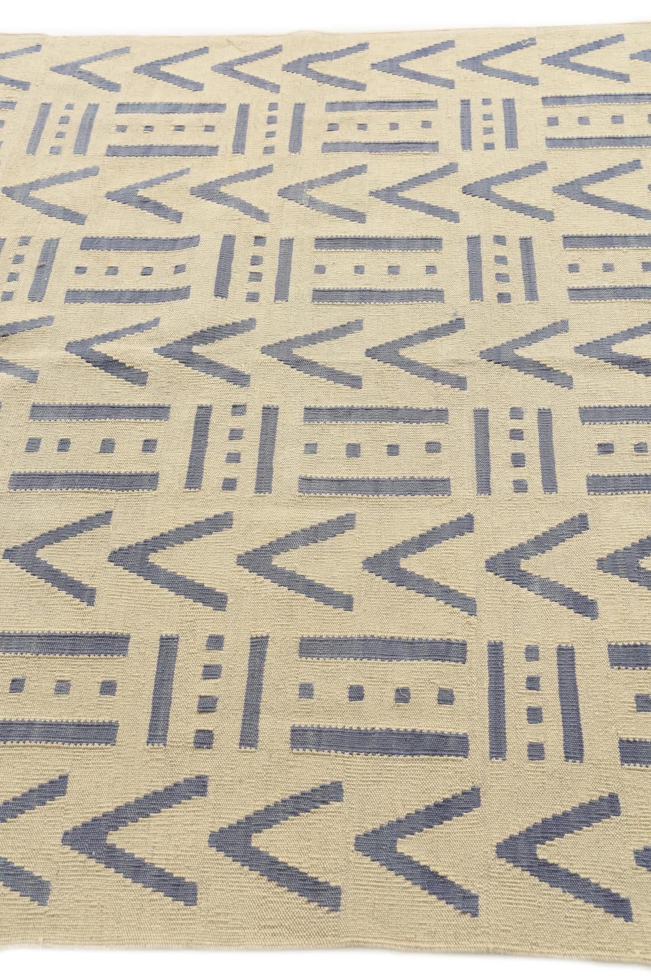 5' 3 x 6' 5 Hand Woven Kilim Modern Wool Rug