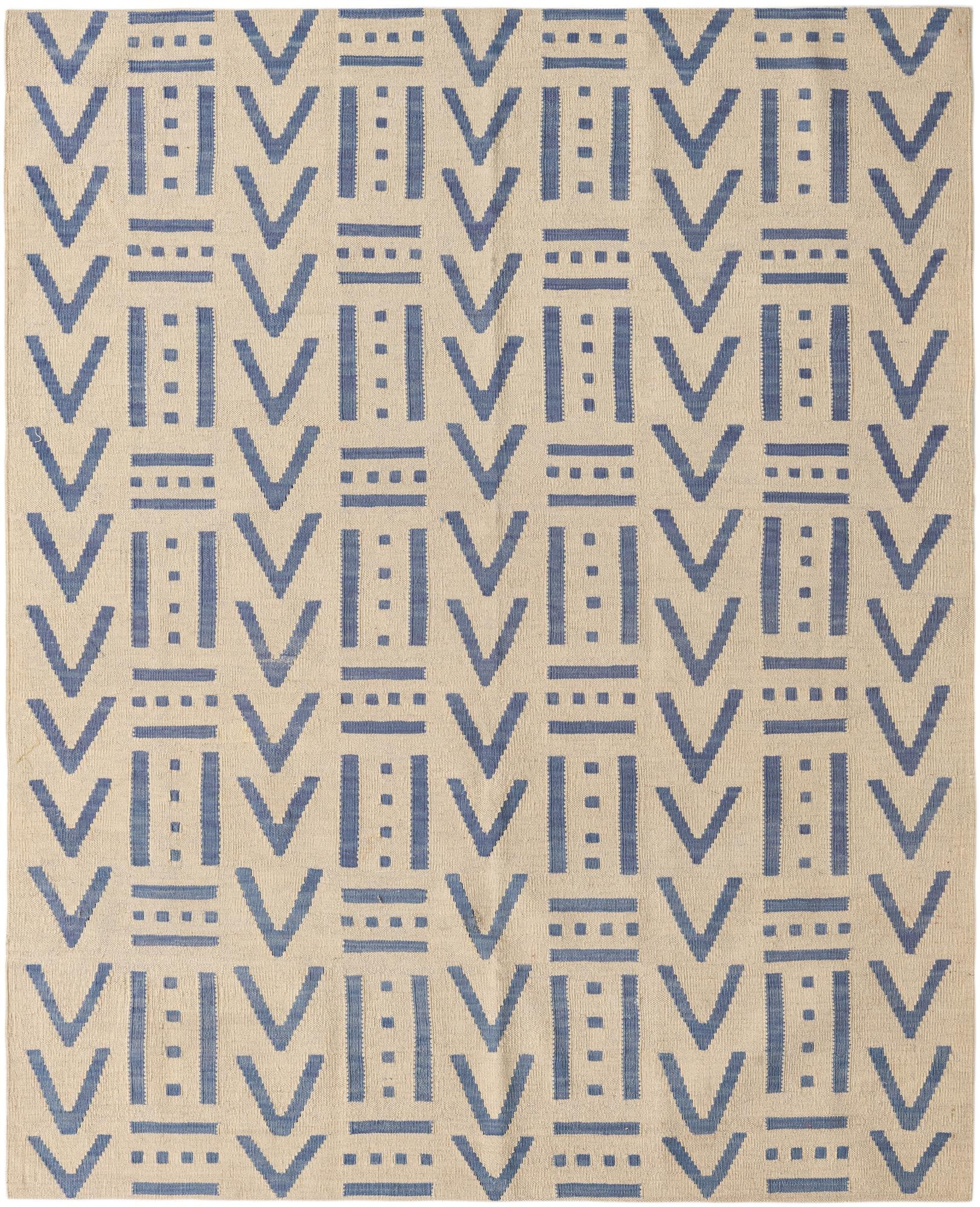 5' 3 x 6' 5 Hand Woven Kilim Modern Wool Rug