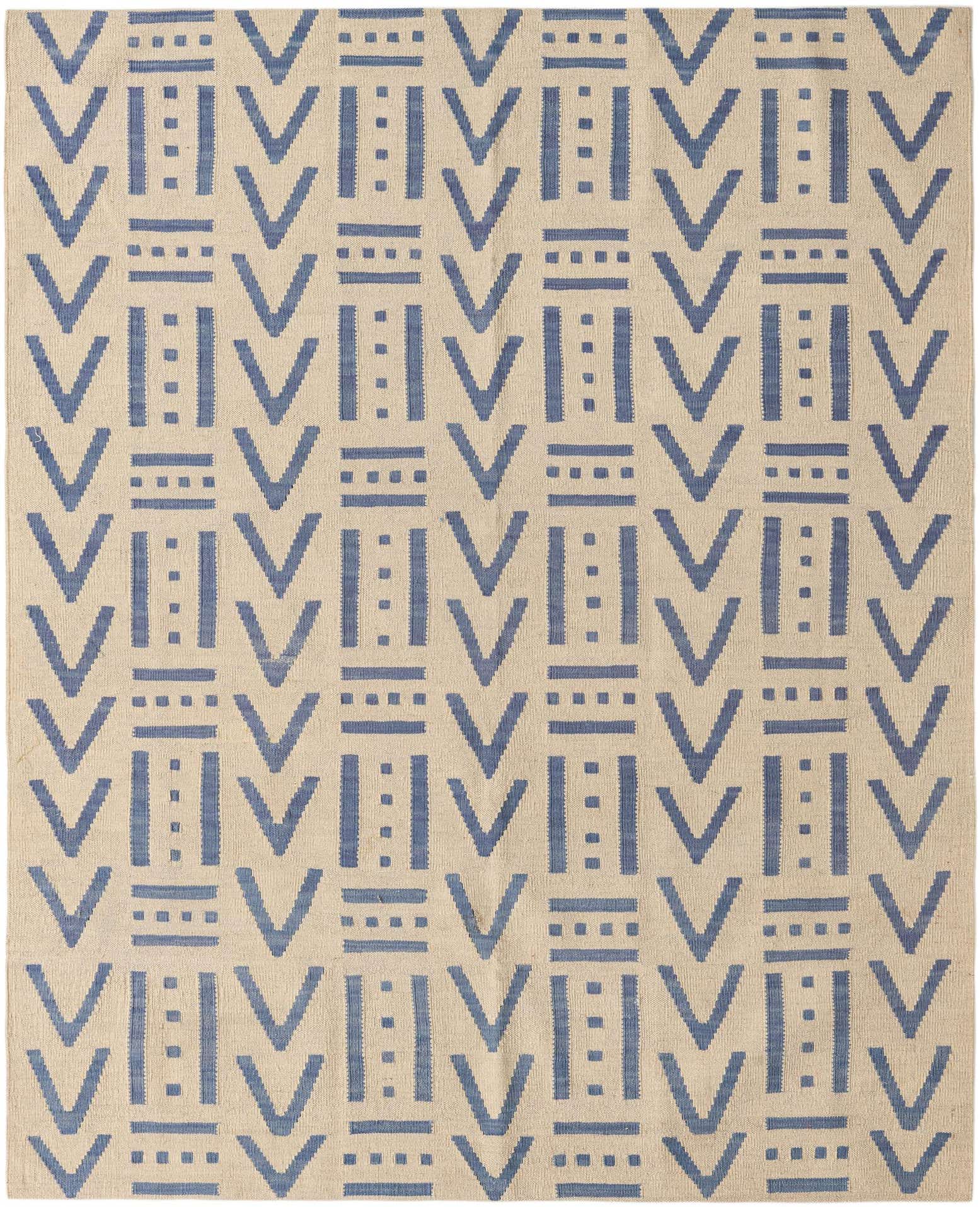 5' 3 x 6' 5 Hand Woven Kilim Modern Wool Rug