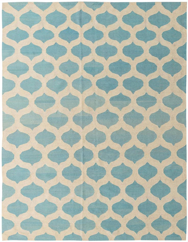 Detail image of 6' 6 x 9' 9 Hand Woven Kilim Modern Wool Rug