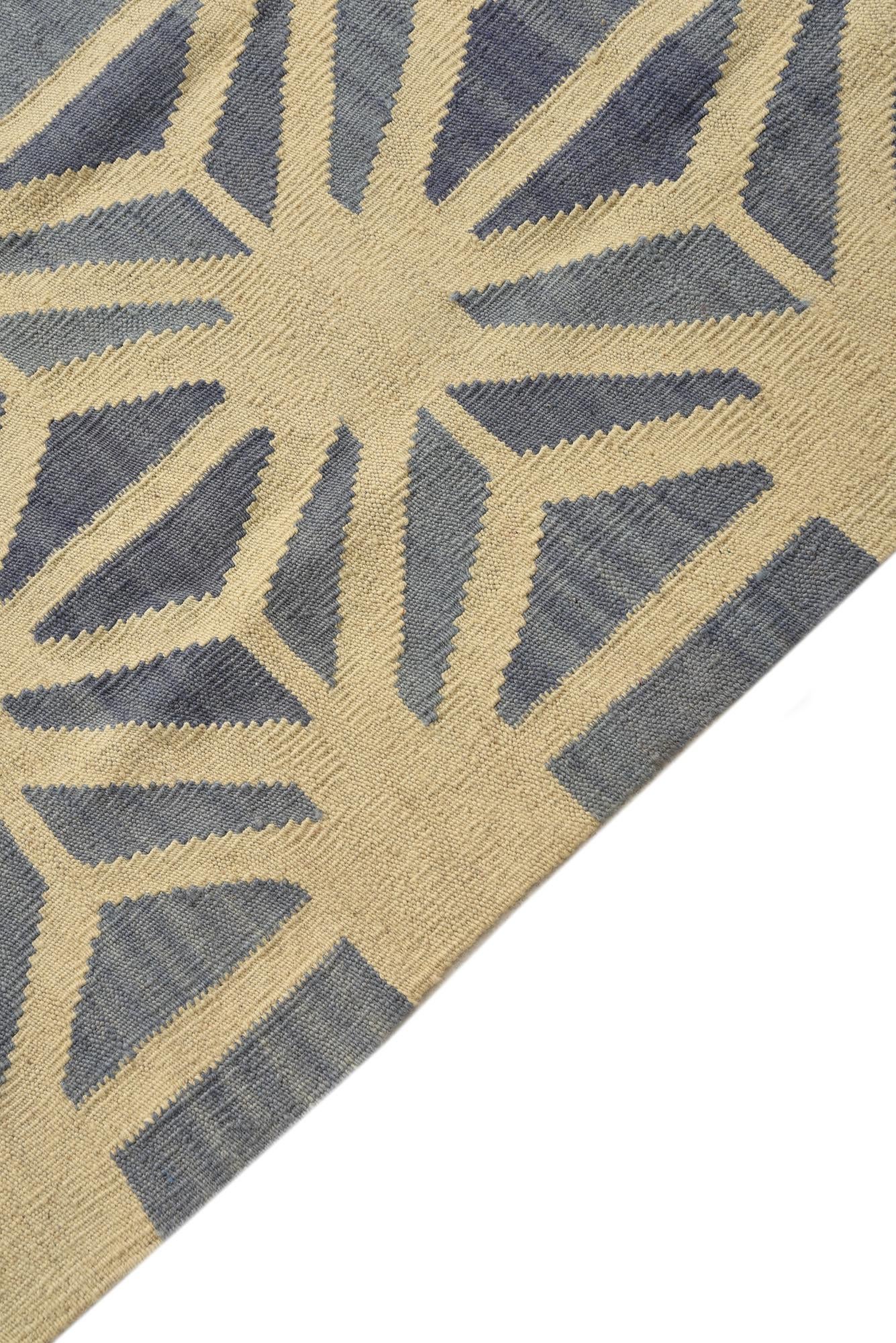4' 6 x 5' 6 Hand Woven Kilim Modern Wool Rug