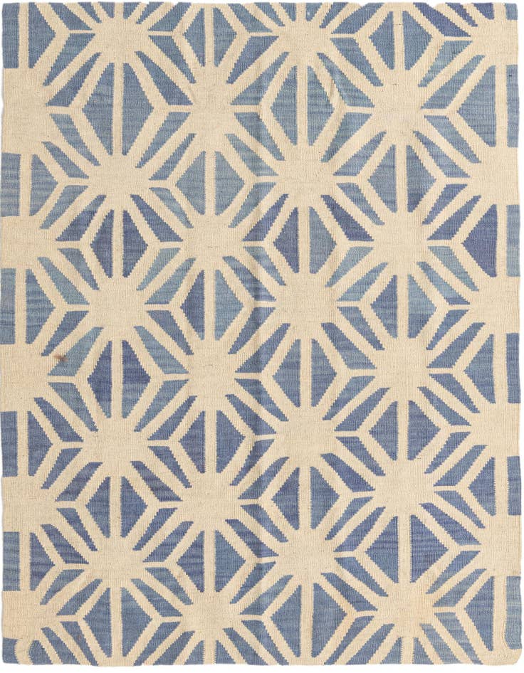 Detail image of 4' 6 x 5' 6 Hand Woven Kilim Modern Wool Rug