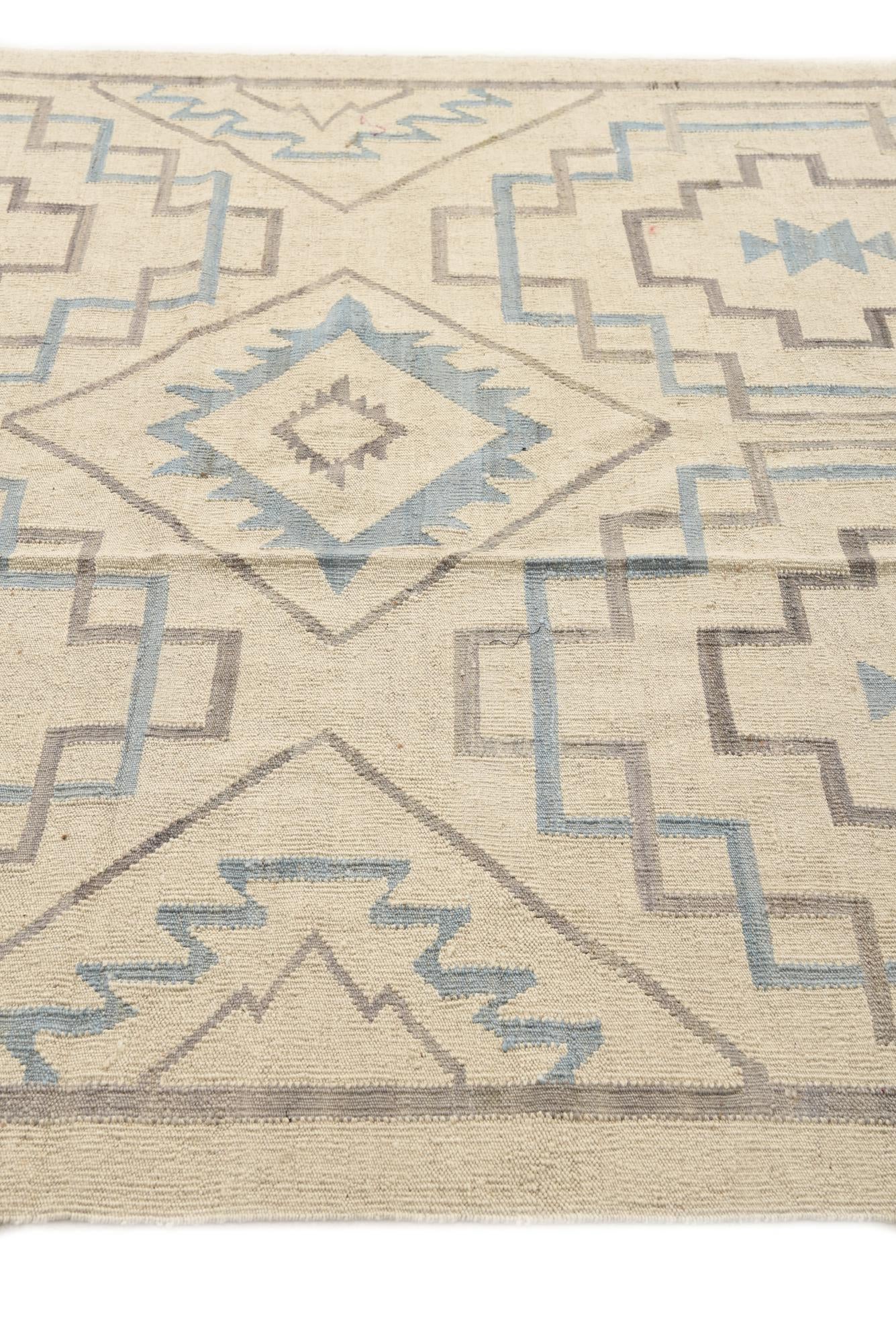 6' x 8' Hand Woven Kilim Modern Wool Rug