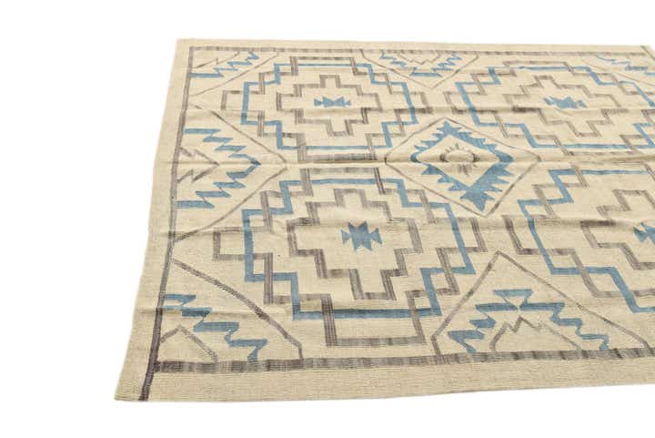 6' x 7' 6 Hand Woven Kilim Modern Wool Rug