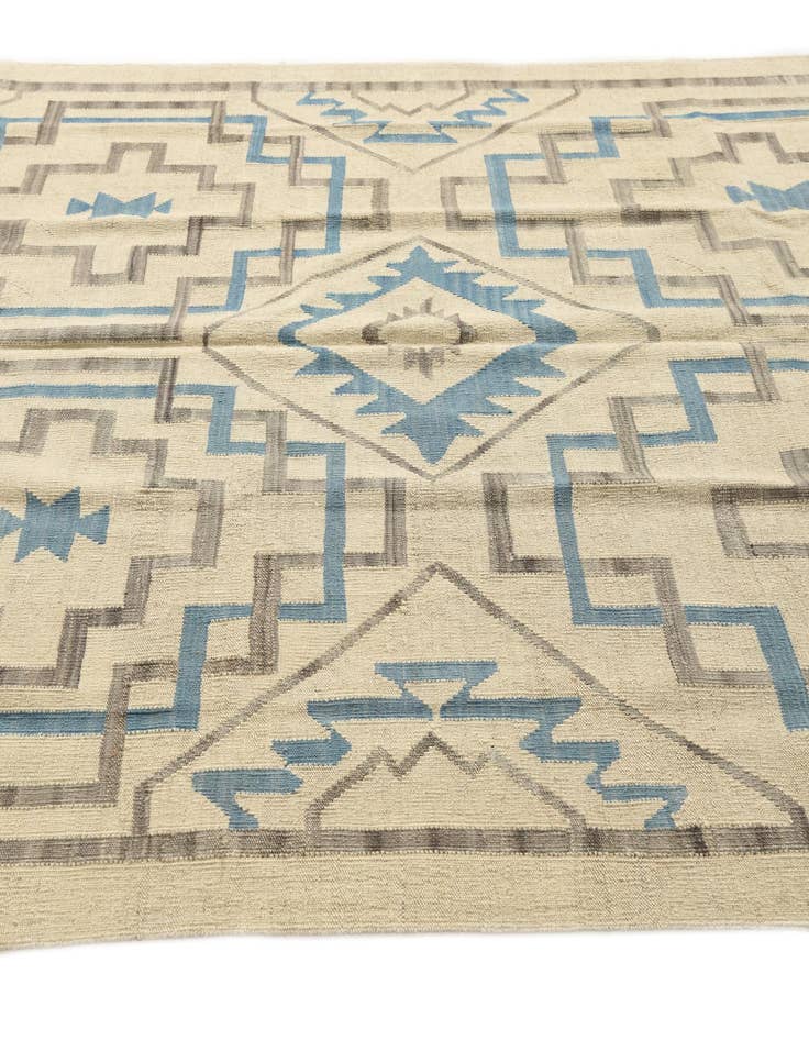 Detail image of 6' x 7' 6  Hand Woven Kilim Modern Wool Rug