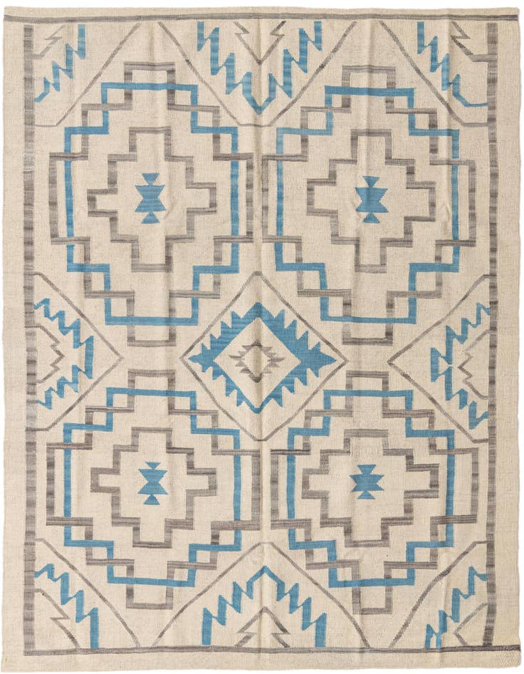Detail image of 6' x 7' 6 Hand Woven Kilim Modern Wool Rug