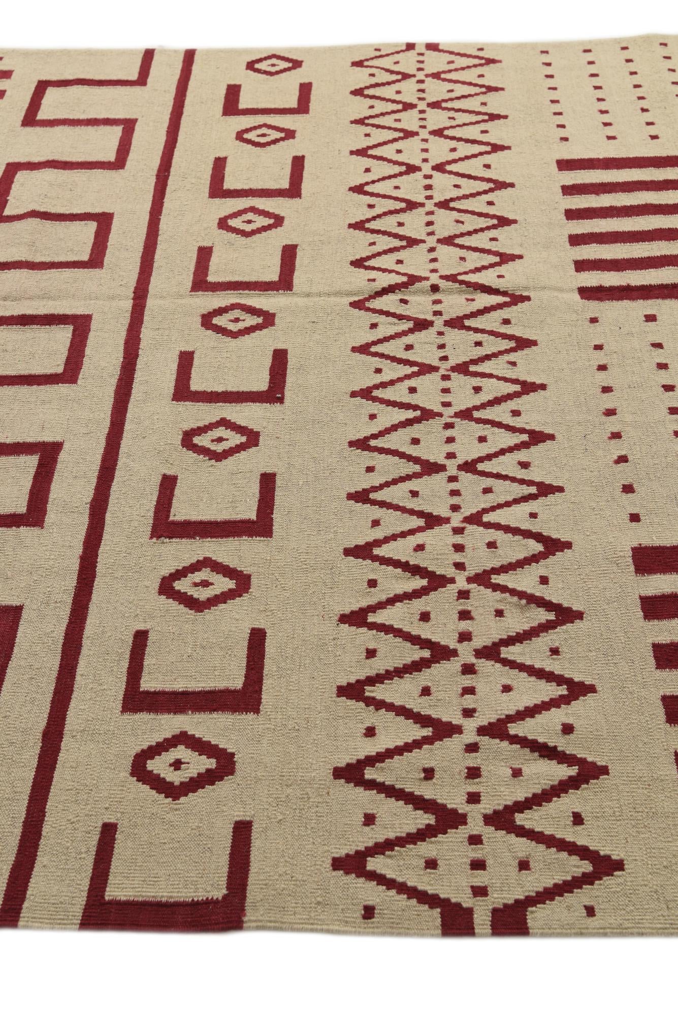 6' 9 x 9' 10 Hand Woven Kilim Modern Wool Rug