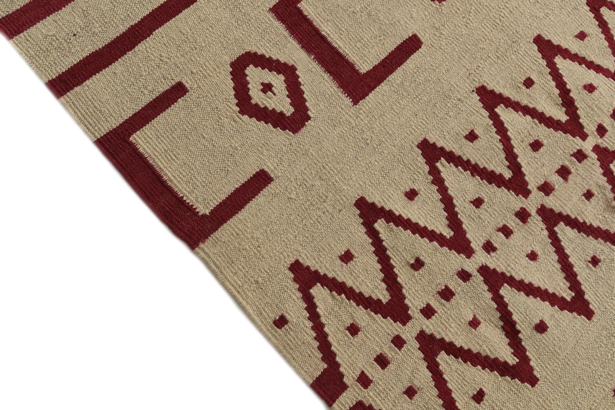 6' 9 x 9' 10 Hand Woven Kilim Modern Wool Rug