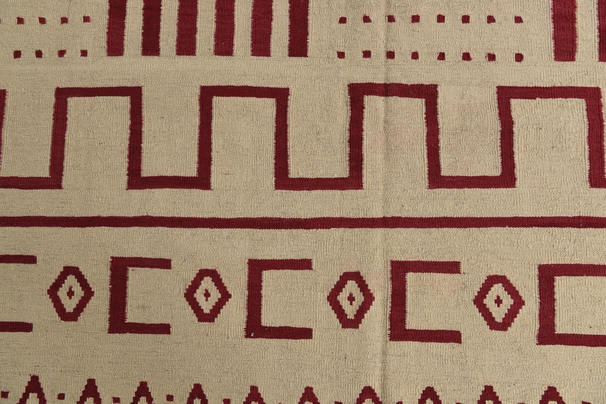 6' 9 x 9' 10 Hand Woven Kilim Modern Wool Rug